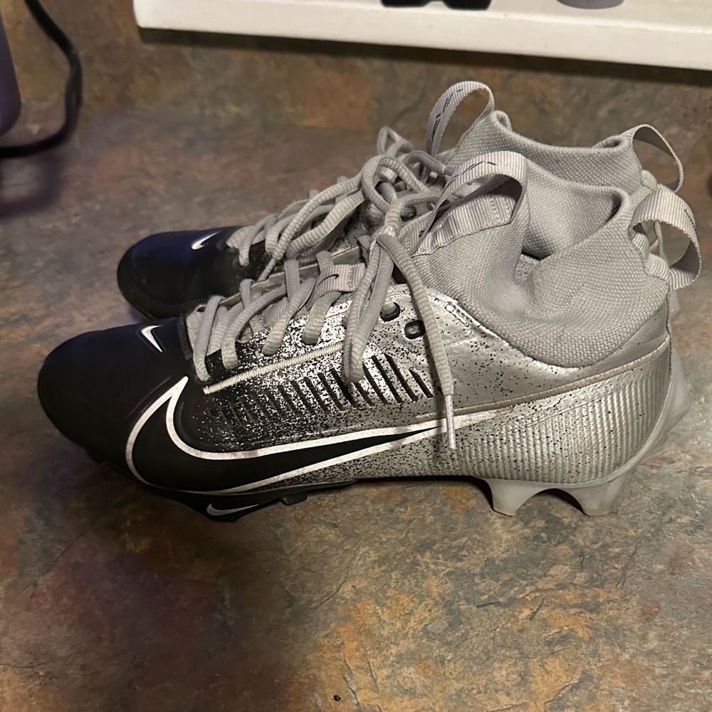 Nike Vapor Black and Silver Football Cleats